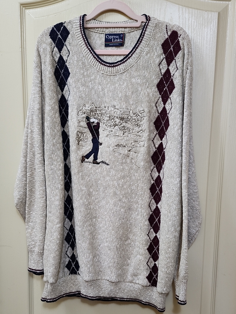 Vintage 1990s Cypress Links Knit Crewneck Golf Sweater